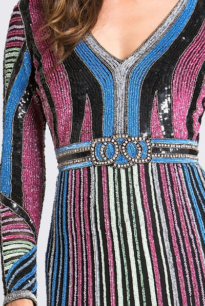 Lara 33541 - Multi Colored Sequin Long Dress