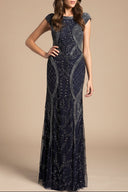 Lara 33609 - Cape Sleeve Modestly Covered Dress