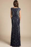 Lara 33609 - Cape Sleeve Modestly Covered Dress