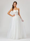 Lara 51042 - Sheer Bodice Lace Bridal Ballgown