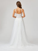 Lara 51042 - Sheer Bodice Lace Bridal Ballgown