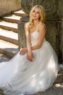 Lara 51042 - Sheer Bodice Lace Bridal Ballgown