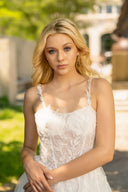 Lara 51042 - Sheer Bodice Lace Bridal Ballgown