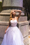 Lara 51042 - Sheer Bodice Lace Bridal Ballgown