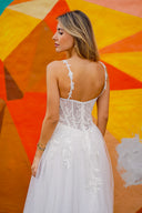 Lara 51042 - Sheer Bodice Lace Bridal Ballgown