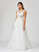 Lara 51044 - Sheer Bodice Lace Bridal Gown