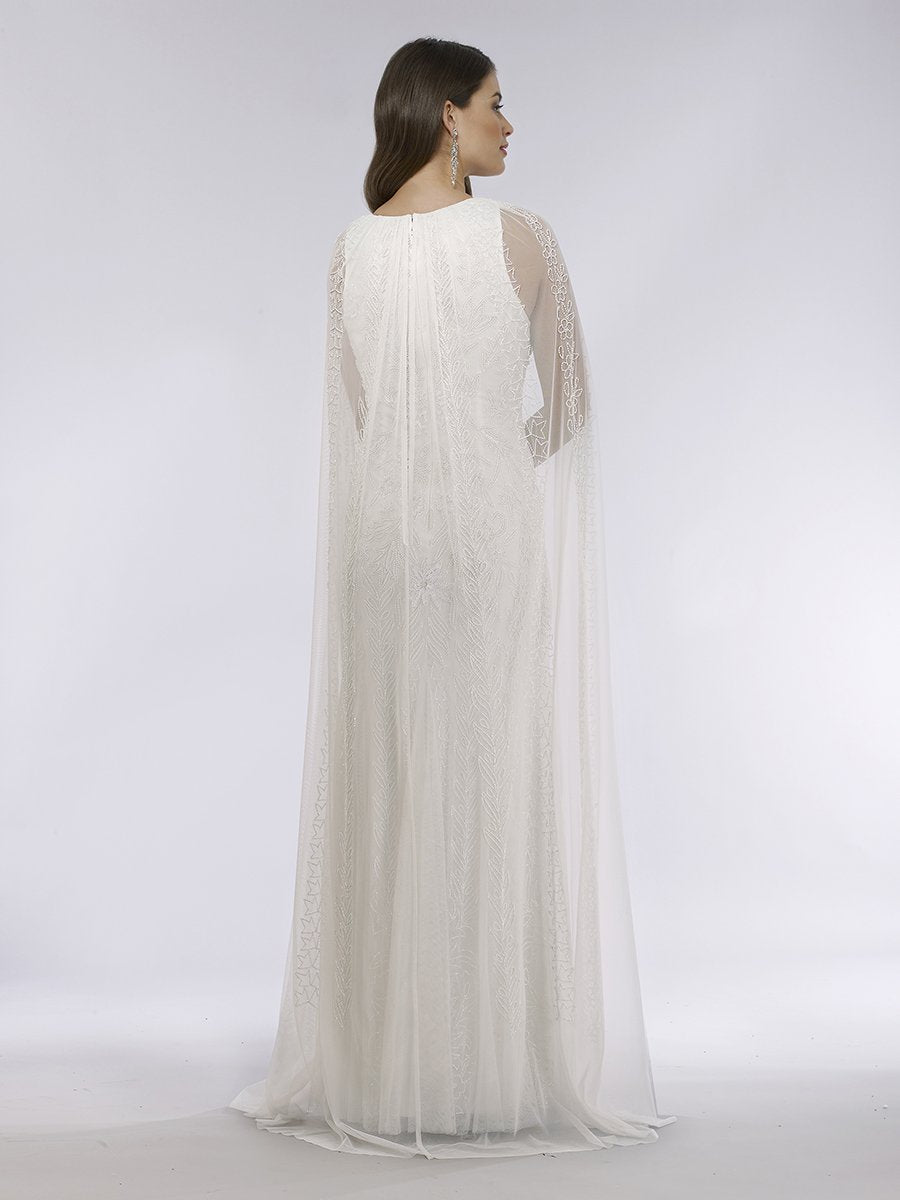 Lara 51045 Eve Beaded Cape Sleeve Wedding Dress Lara New York Lara 51045 Eve Beaded Cape Sleeve Wedding Dress Lara New York