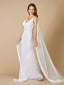 Lara Gia Beaded Tank Wedding Dress with Streamers