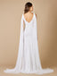 Lara Gia Beaded Tank Wedding Dress with Streamers