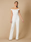 Lara Gabby Beaded Off-the-Shoulder Bridal Jumpsuit