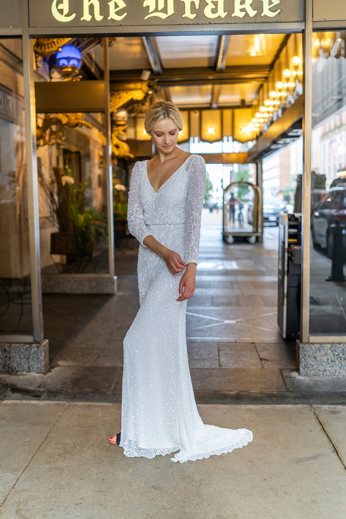 Lara 51069 Grant Long Sleeve Beaded Wedding Dress Ivory / 18 Lara 51069 Grant Long Sleeve Beaded Wedding Dress Ivory / 18