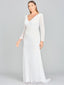 Lara Gretchen V-Neck Long Sleeve Wedding Dress-Dress-Lara-Lara
