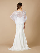 Lara Georgina Beaded Pull-On Bridal Capelet