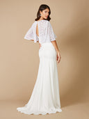 Lara Gilly Boho Beaded Pull-On Bridal Capelet