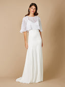 Lara Gilly Boho Beaded Pull-On Bridal Capelet