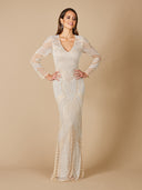 Haley Beaded Dress Nude/Ivory Bridal