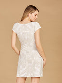 Lara 51115 - V-Neck Beaded Bridal Mini with Cap Sleeves