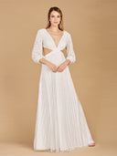 Lara 51119 - Long Sleeve Cut Out Wedding Dress