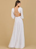 Lara 51119 - Long Sleeve Cut Out Wedding Dress-Dress-Lara-Lara