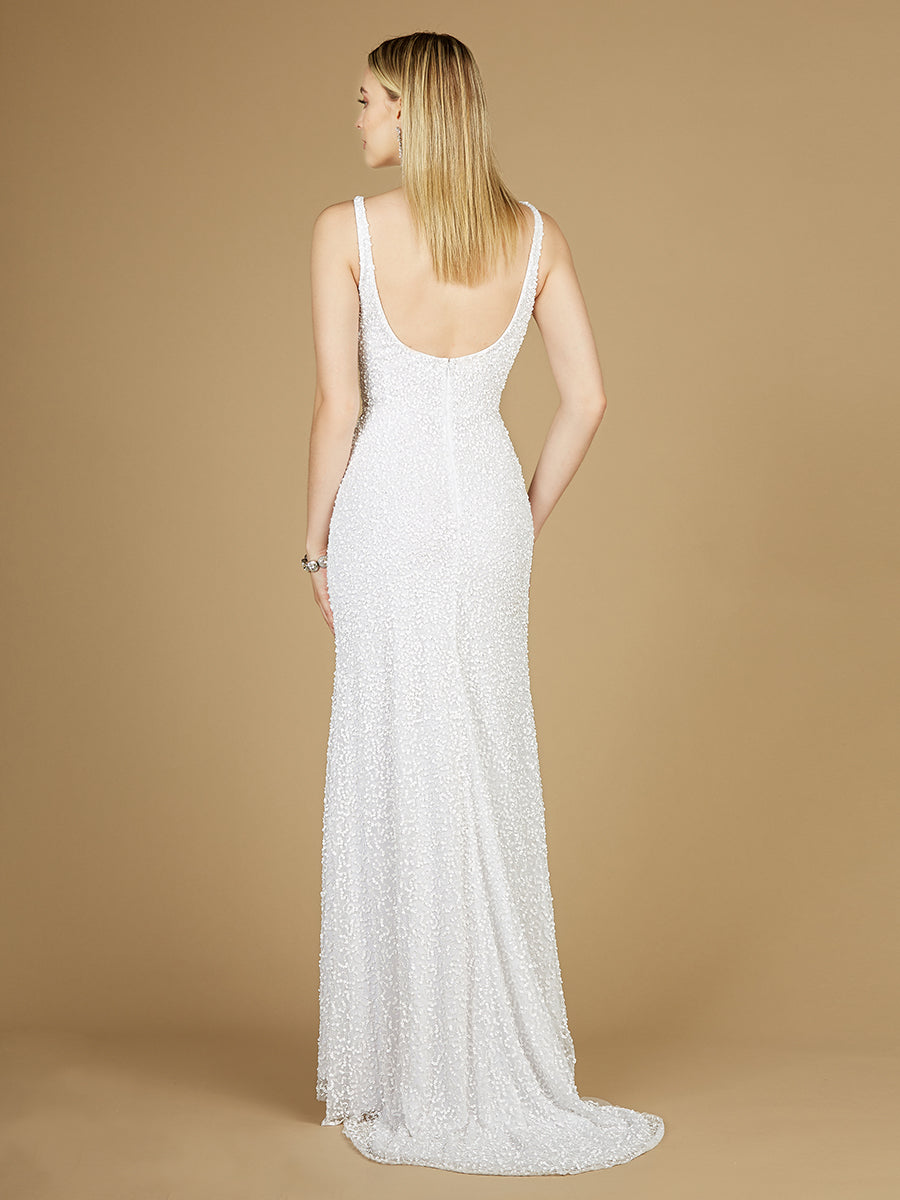 Bridal Beaded Gown with Slit