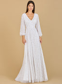 Lara 51124 - Long Sleeve, Beaded A-Line Bridal Dress-Dresses-Lara-0-Ivory-Lara