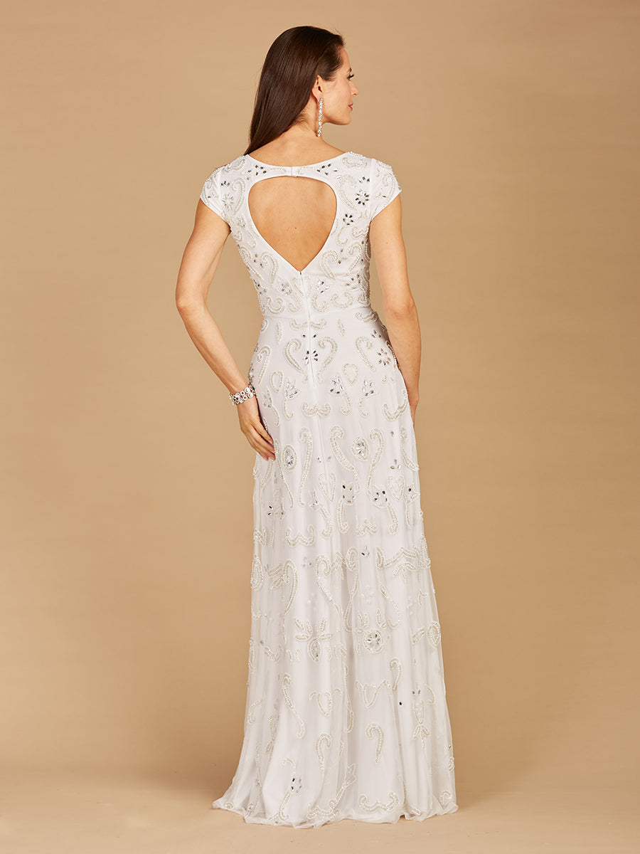 cap sleeve beaded wedding dress Fabulous Wedding Dresses With a Variety of Beaded Sleeves