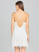 Lara 51131 - Spaghetti Strap Fringe Dress-Dress-Lara-Lara