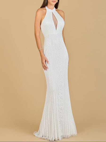 halter dress with keyhole Lara Women's Neck edc-outfit Zipper Closure Features YWDJ Formal Dresses for Rental Length:16 Days