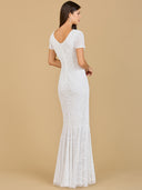 Lara 51143 - Cap Sleeve Beaded Wedding Gown-Dress-Lara-Lara